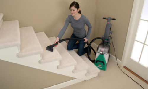 how to use a bissell big green carpet washer